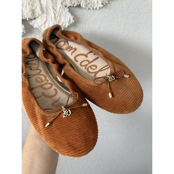 Sam Edelman Felicia Corduory Slip On Ballet Flats Brown Comfort Balletcore 7.5 - Picture 2 of 7